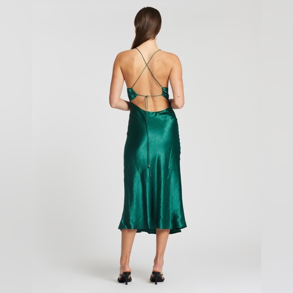 Third Form Crush Bias Slip Dress in Emerald